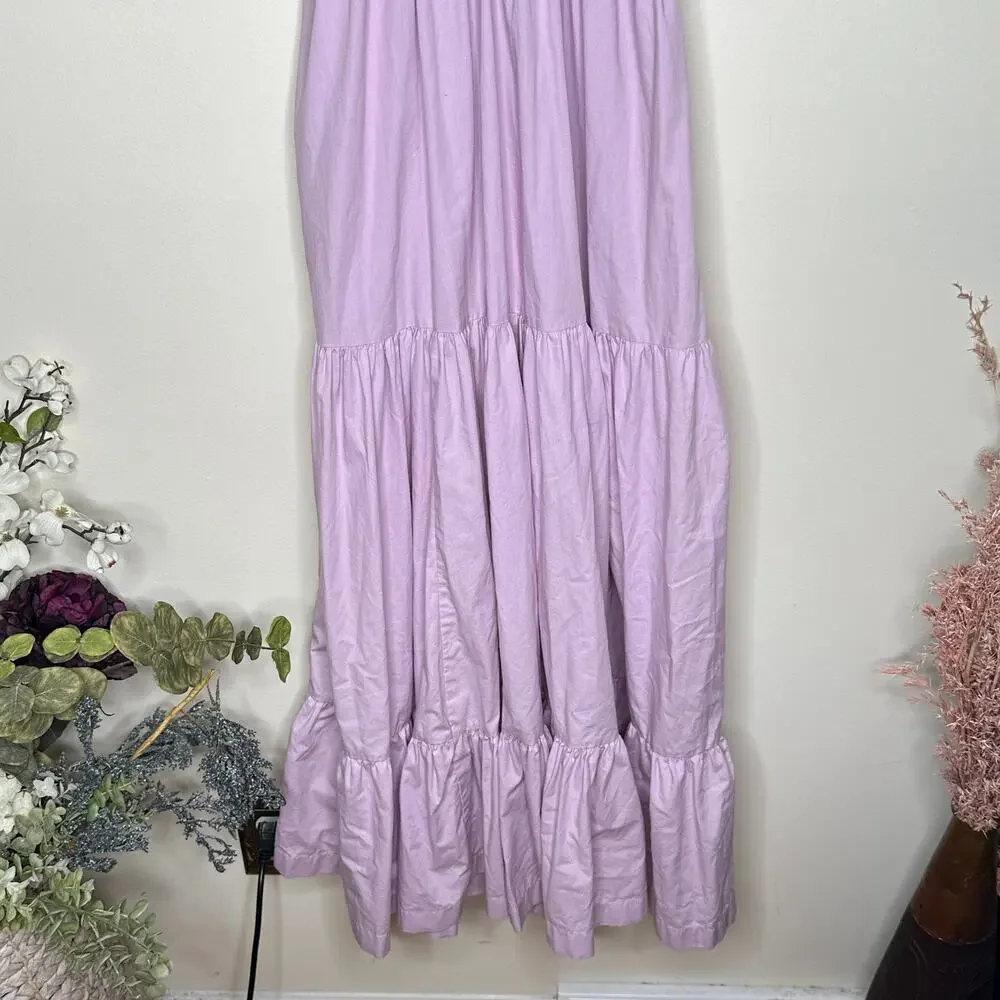 ABERCROMBIE & FITCH Smocked Bodice Easy Maxi Dress Lavender Pink Sz S $109 {R19}